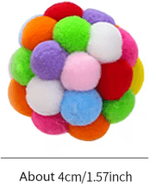 Inspire Picks Handmade Colorful Bell Ball Cat Toy With Elastic Bounce Action multicolor