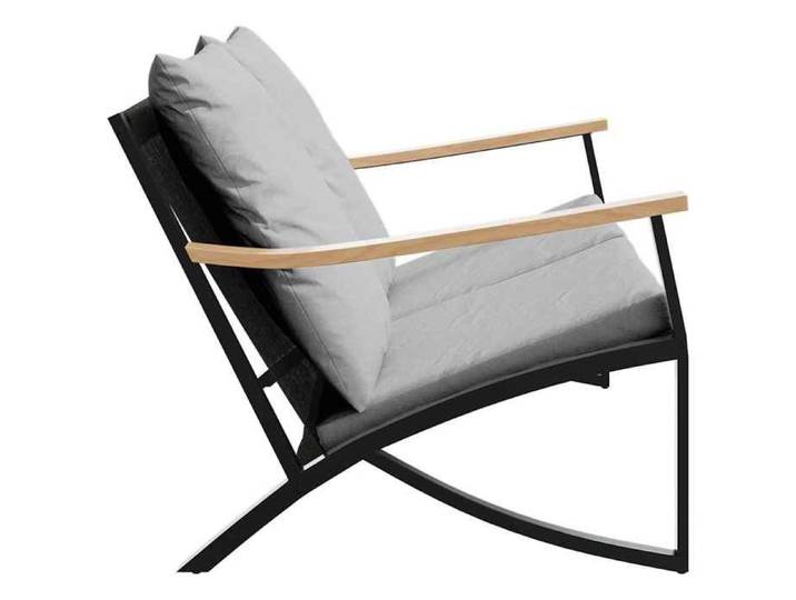 NEUF Banc de jardin avec coussins - Mobilier de jardin 120cm noir acier 120 x 81 x 68cm FR00_59867493684
