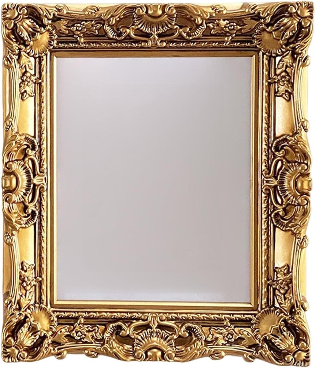 Vintage fotolijst in goud met sierlijk hars design, 36 x 31 cm