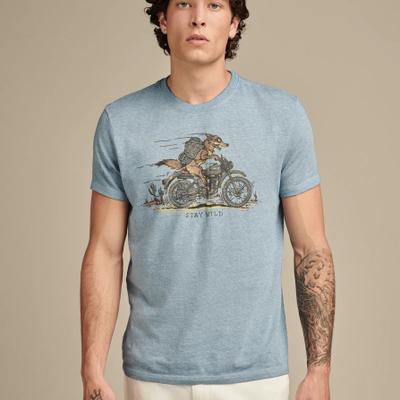 Lucky Brand Coyote Biker Tee - Men's Clothing Tops Shirts Tee Graphic T Shirts in Allure, Size M