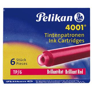Pelikan Tintenpatronen für Füller brillant rot, 6 St.