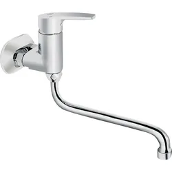 Wand-Spültischmischer Heinrichschulte Alpha 350 Schwenkauslauf Ausladung 250 mm chrom