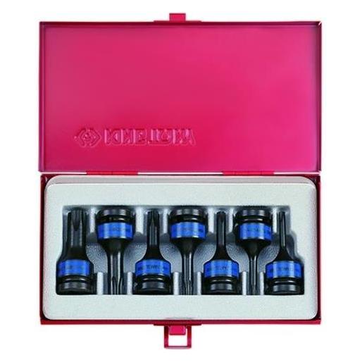 King Caja Vasos de impacto 1/2" con punta Torx T25-T60-6Pzas (4417PP)