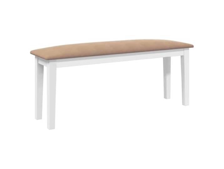 Makastle Sitzbank 110 cm Weiß Massives Gummibaumholz