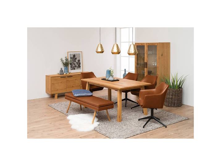Banc 140 x 48 x 41cm Marron/Cognac vintage Cuir synthétique Aken: Cognac vintage
