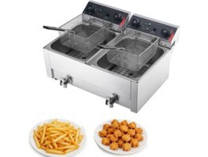 Friteuse électrique professionnelle - DUOKU - SEF-102V - Double cuve 7 L - 5000 W - Thermostat & minuterie