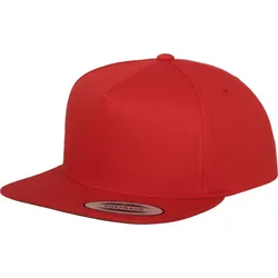 FLEXFIT Unisex 5-Panel Snapback Kappe Flache Cap 6007 red one size
