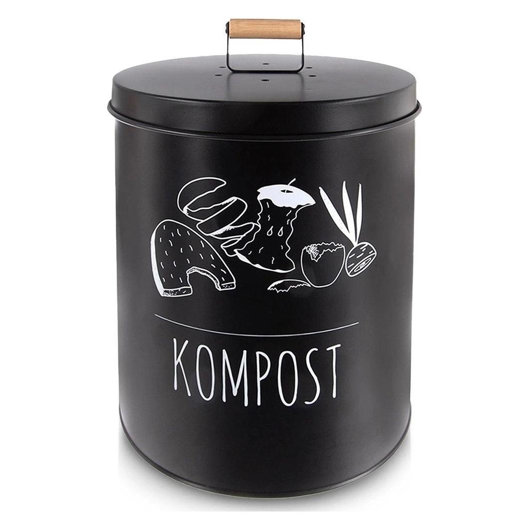 Excellent Houseware EXCELLENT HOUSWARE Kompostownik Kuchenny 8 L Metalowy Czarny Filtr Węglowy Bioodpady (65526909)