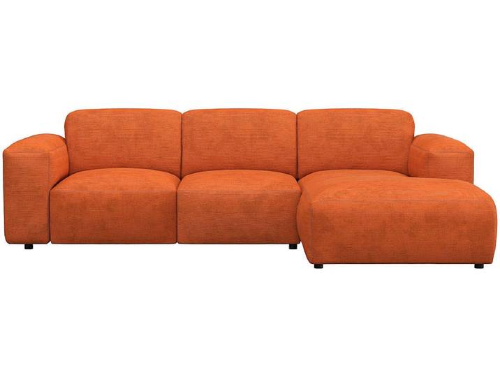 Ecksofa, Burned Orange, 251x171 cm, 85% Polyester, Chaiselongue Rechts, Modern