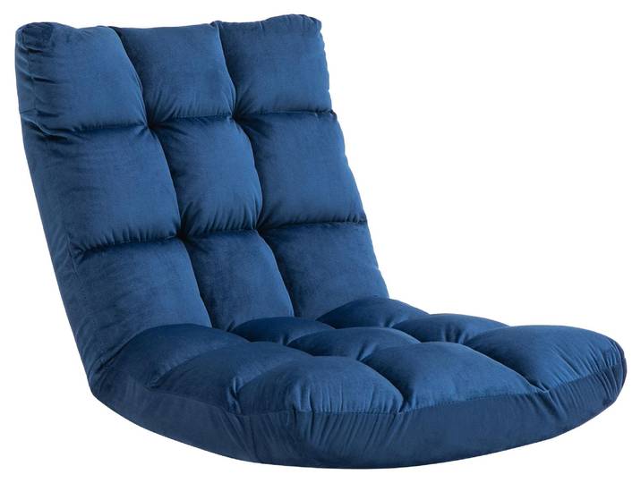 HOMCOM Bodenstuhl Bodensessel mit verstellbarer Rückenlehne Bodensofa Blau