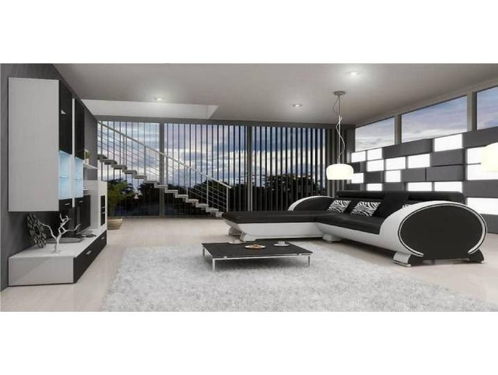 Xlmoebel Ecksofa Leder-Sofa mit Bar-Funktion und LED-Beleuchtung, Hergestellt in Europa