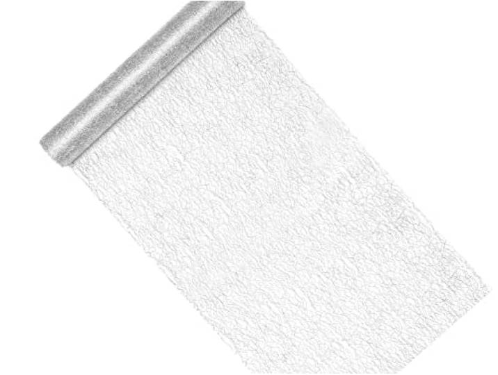 PartyDeco tafelloper, zilvervezel