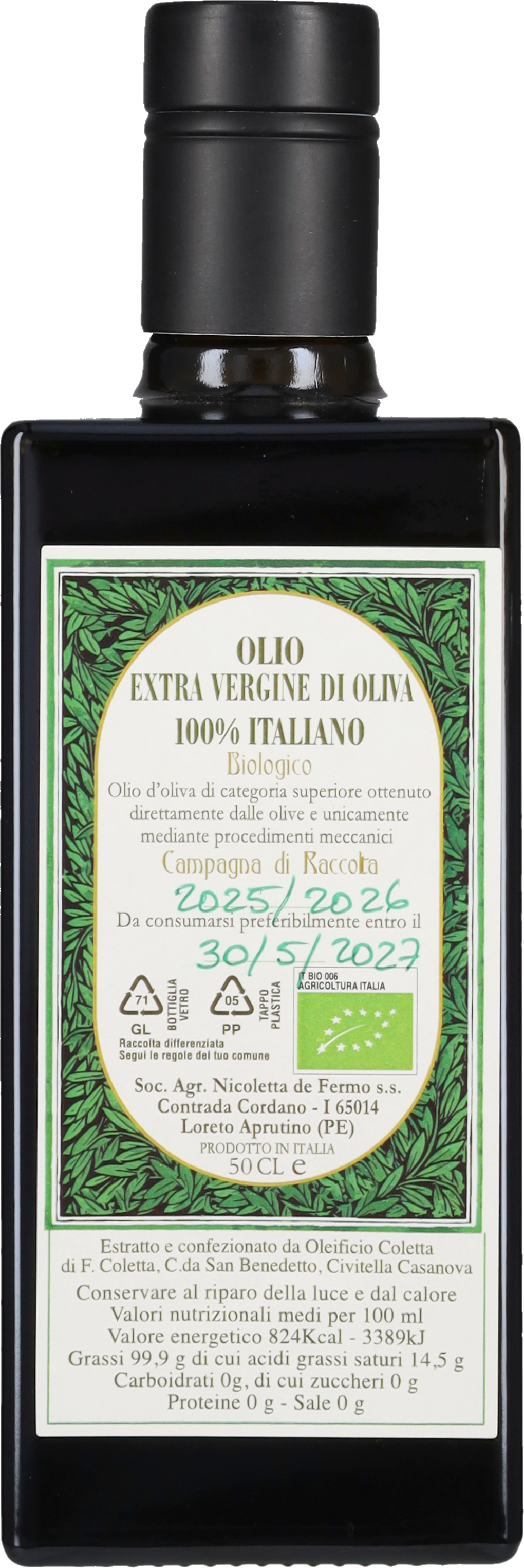 Olio EVO De Fermo Raccolto 2025 - 50cl