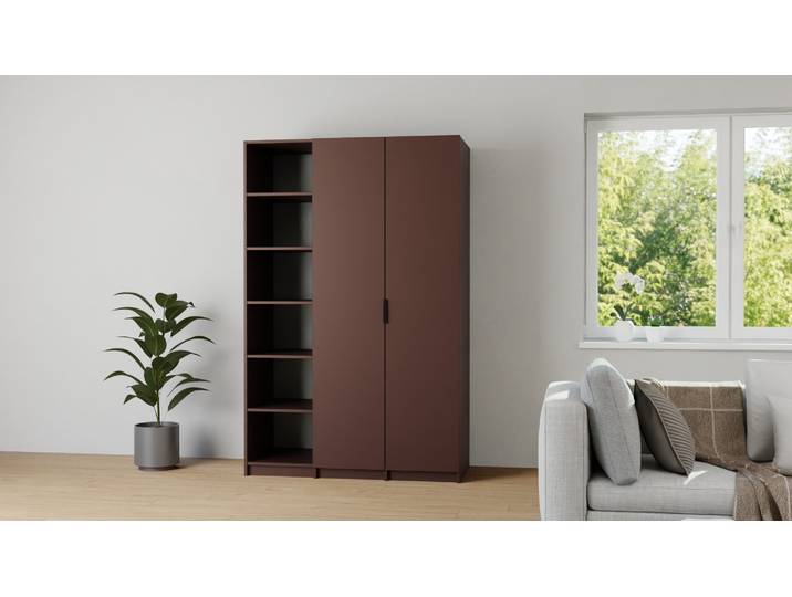 Kleiderschrank planen in Mokkabraun MDF Lackiert