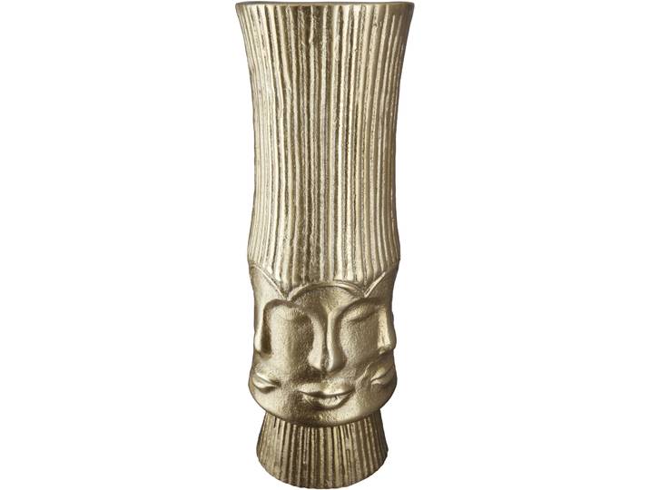 Dekovase GILDE Face , gold (goldfarben), B:14cm H:45,5cm T:14cm, Aluminium, Vasen, Dekovase, Vase aus Aluminium, Dekoobjekt