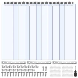 VEVOR PVC-Streifenvorhang, 915x2134 mm, 2 mm Dicke, 6er-Pack Lamellenvorhang, -55,6°C bis 30°C Kunststoff-Türstreifen für Lager-, Gefrier- und Garagentore, glatt, transparent