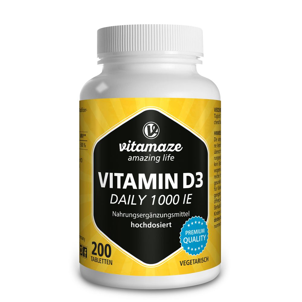 Vitamin D3 1000 I.e. daily vegetarisch Tabletten 200 St