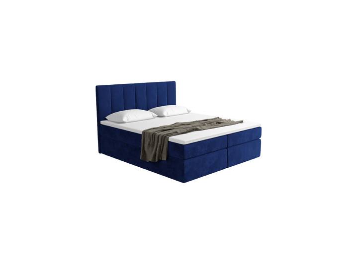 Design Boxspringbett „Saudade“ mit Ablagefach, Samt Blau BLOOMINGLOFT Collection