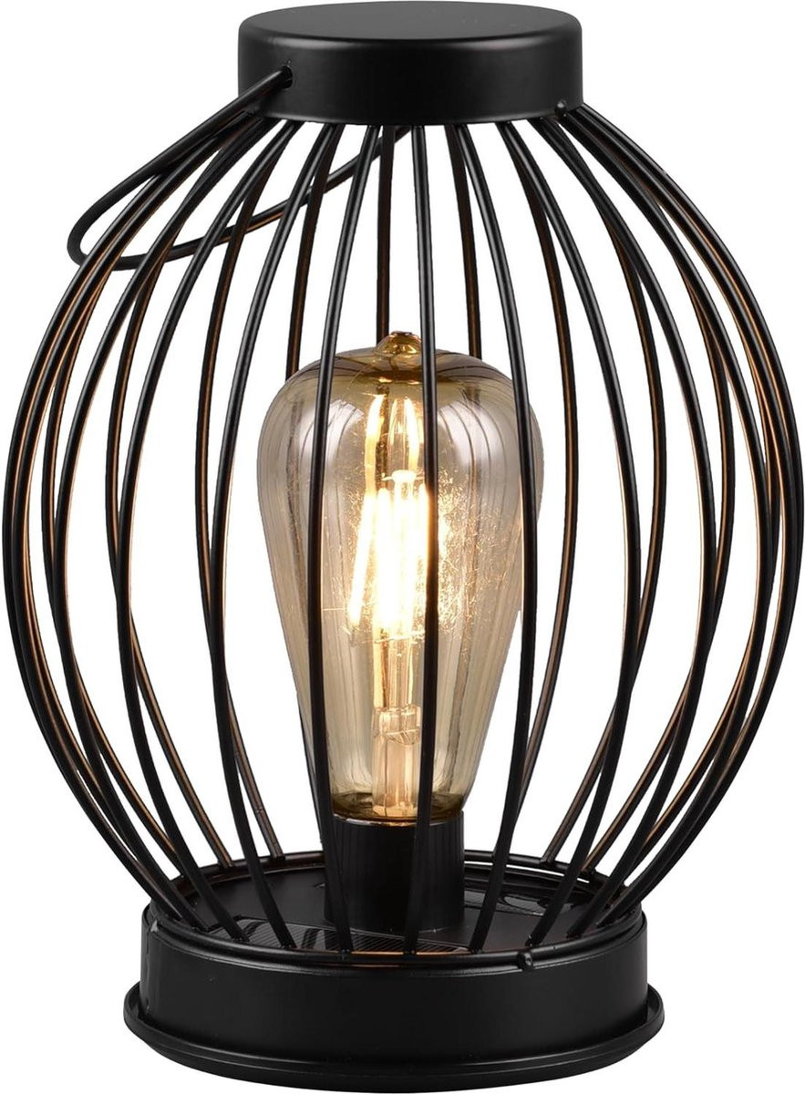 Reality Leuchten Merida R54036132 Led-tafellamp op zonne-energie mat zwart met ledverlichting