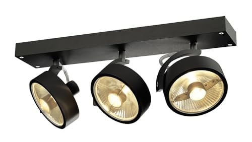SLV Kalu wand- en plafondarmatuur zwart, dimbare richtbare opbouwspot met GU10 fitting