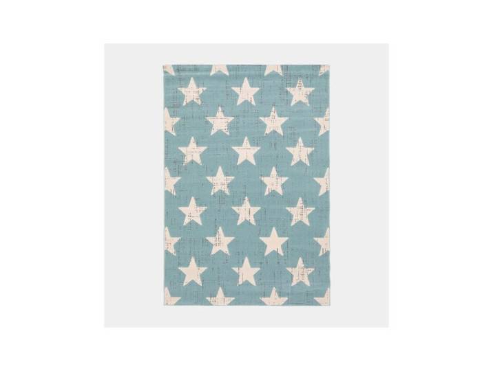 Tapis chambre d'enfant - Star Vintage - Bleu pastel - 80 x 150 cm