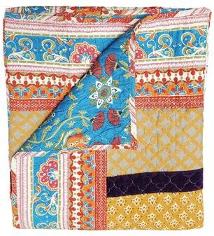 Greenland Home Fashions Thalia 100% Cotton Throw Quilt with Velvet Embellishments