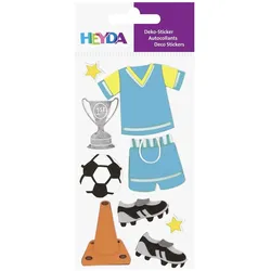 6x Heyda, Sticker, Sticker-Etikett Fussball 7 Stück bunt (7 Sticker)