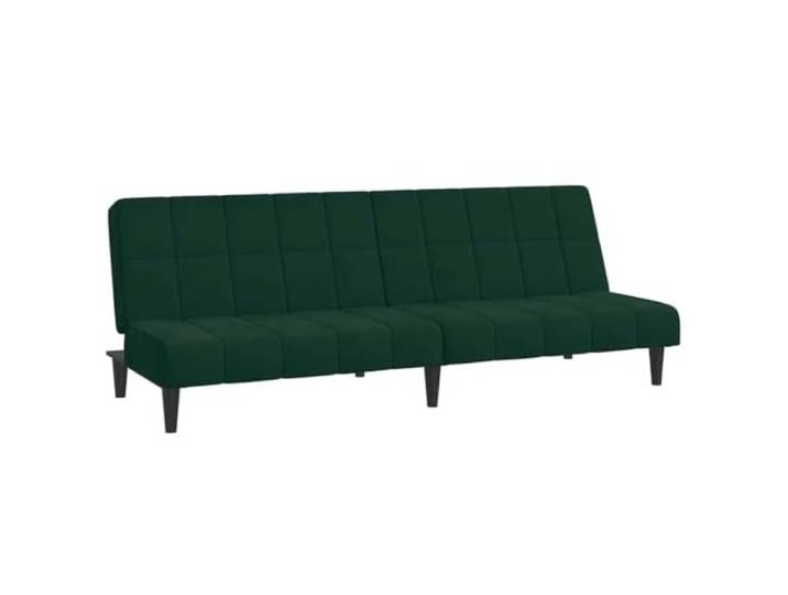 RJPLMFV Schlafsofa, 2-Sitzer, Velours, Dunkelgrün Holzrahmen mit klappbarer Rückenlehne, Doppelbett, ideal für Wohnzimmer oder Studio
