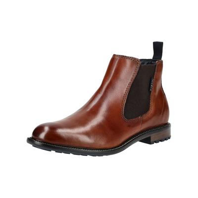 Stiefelette BUGATTI "bugatti Stiefelette Leder/Textil", Herren, Gr. 45, braun (cognac), Leder, Textil, Schuhe Stiefelette