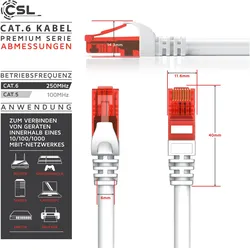 CSL CAT.6 Netzwerkkabel (UTP, CAT6, 0.25 m), Netzwerkkabel
