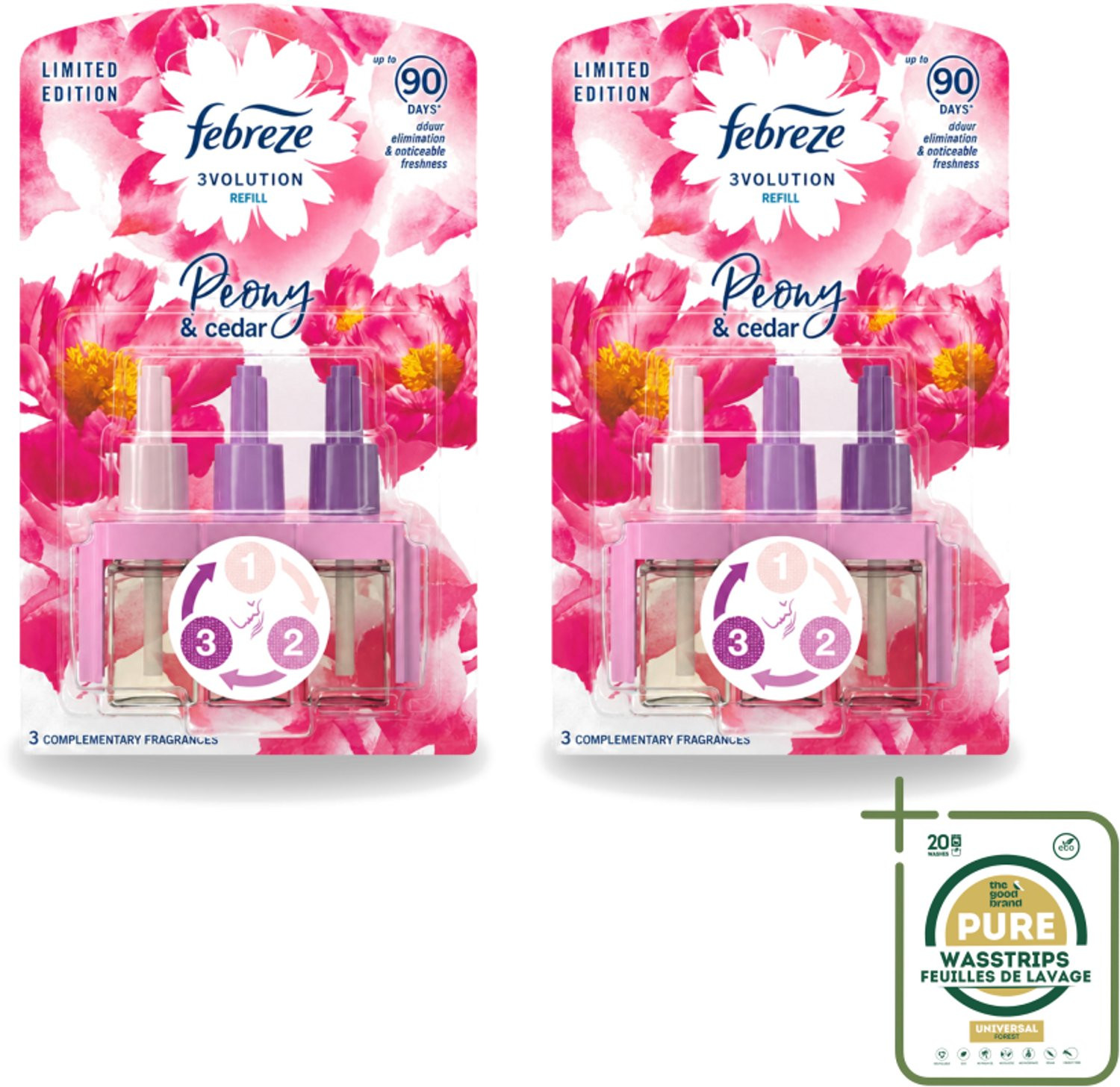 Febreze Ambi Pur 3Volution Elektrische Luchtverfrisser Peony & Cedar - 2 stuks