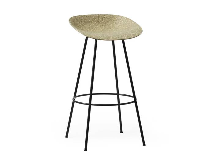 Normann Copenhagen Tabouret Mat Barstool 75 cm Seaweed-black steel