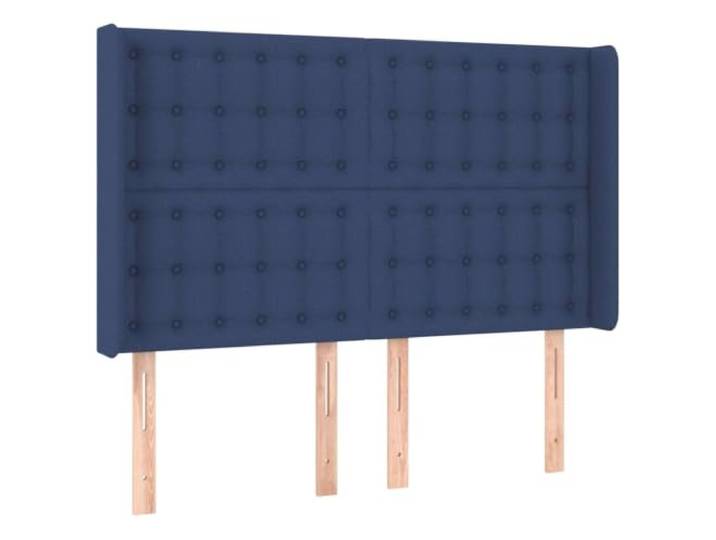 Makastle Kopfteil mit Ohren Blau 147x16x118/128 cm Stoff Höhenverstellbar