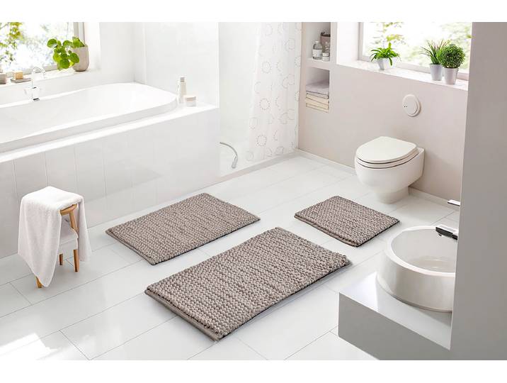 Tapis de bain Punto Uno 70 x 120cm Marron/Taupe