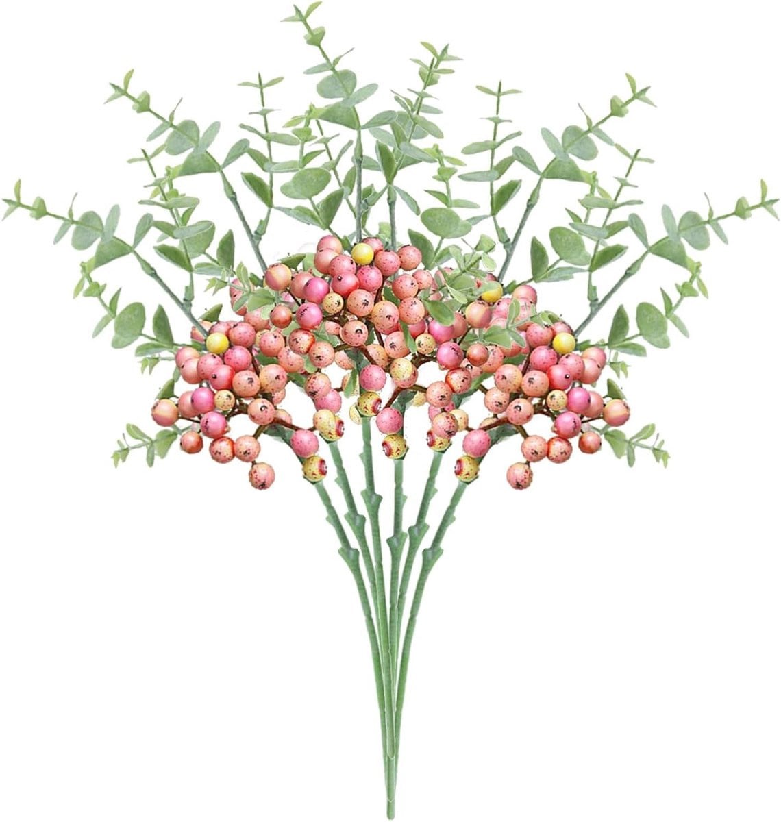 Kunstmatige Bessenstelen - Nep Eucalyptus - Feestelijke Decoratie - Levensechte Simulatie - Hoogte: 35 cm - Diverse Kleuren