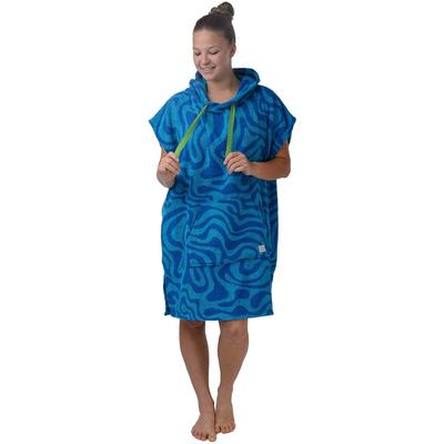 Badeponcho WEWO FASHION "3032" Gr. S, blau (capri), L:95cm, Frottier, Hausmäntel, Oversize