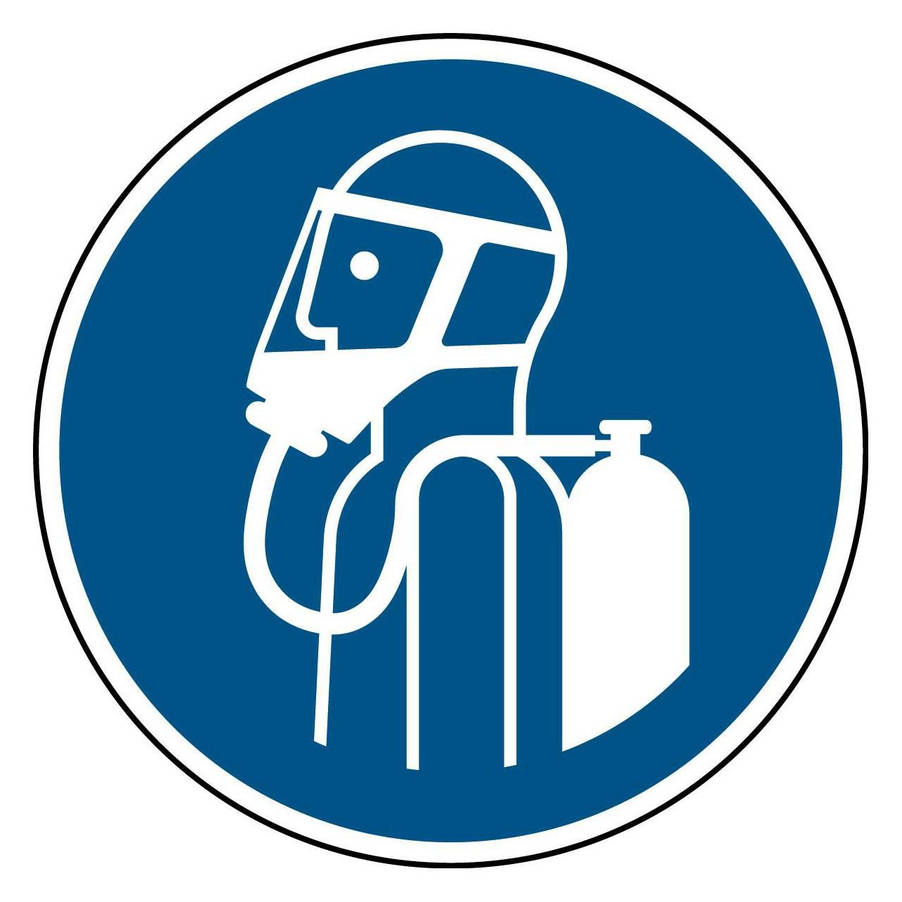 Brady ISO-Sicherheitsschild - Unabhängiges Atemschutzgerät tragen (M/M047/NT-PP-DIA150/1-B)