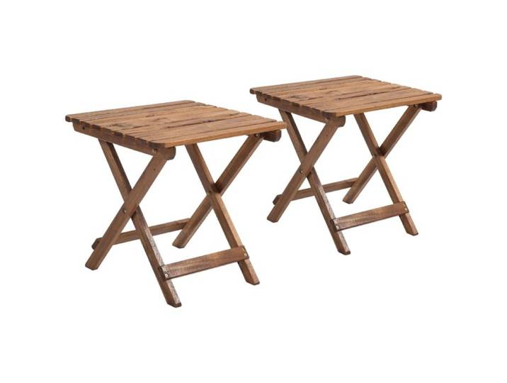 Lot de 2 tables de jardin pliantes - TCQPZ - en bois d'acacia teck sans montage 45 × 45 × 45 cm