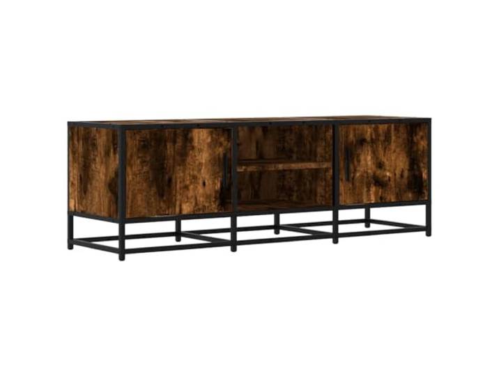 GHVBNMF TV-Schrank Räuchereiche 120x35x41 cm Lowboard Metall Industrielles Design mit Metallgestell für Wohnzimmer und Schlafzimmer. Viel Stauraum für Receiver und Dekoration.