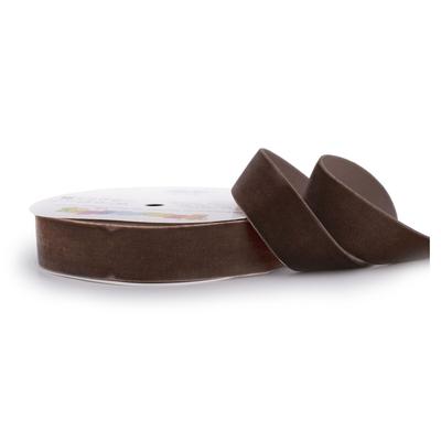 Creativery 25mm Samtband 5m Schleifenband Geschenkband Borten Stoffband Braun