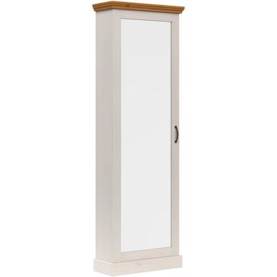 Schuhschrank OTTO HOME "Selma", weiß (weiß, gebeizt), B:60cm H:180cm T:25cm, Massivholz, Schränke, Schuhschrank