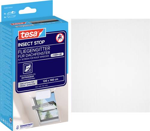Tesa PREMIUM 55881-00020-00 Dachfenster-Fliegengitter UV-Licht (B x H) 1200mm x 1400mm Weiß 1St.