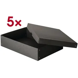 Falken Archiv-Box »PURE Box Black DIN A3 100mm« 5 Stück schwarz, 32x10x44 cm