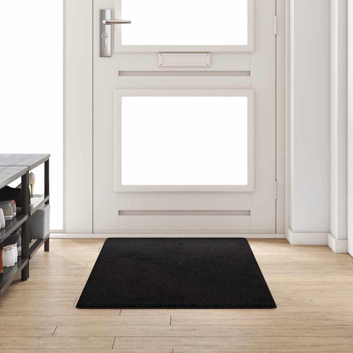 Zwart gangkleed van polypropyleen met antisliponderkant, 80 x 200 cm