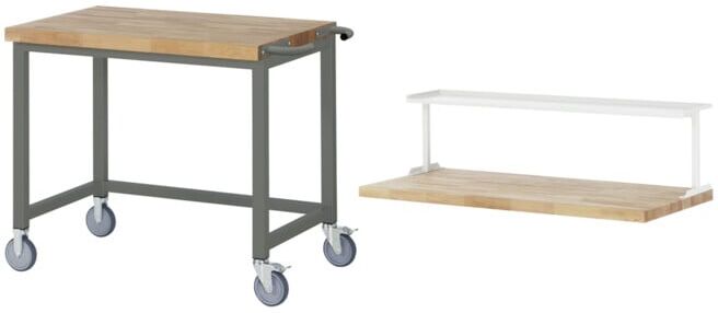Set STIER Fahrbare Werkbank Premium BxTxH 1000x700x880mm + Ablage zur...