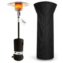Lemodo Heizpilz Classico schwarz 14 kW mit schwarzer Schutzhülle, Gasheizstrahler