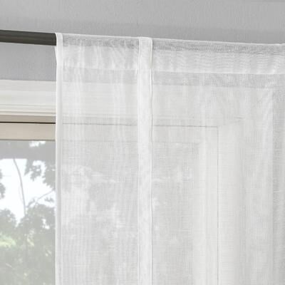 "Archaeo Akari Slub Textured Linen Blend Semi-Sheer Rod Pocket Window Tie-up Shade - 40"" x 63"""