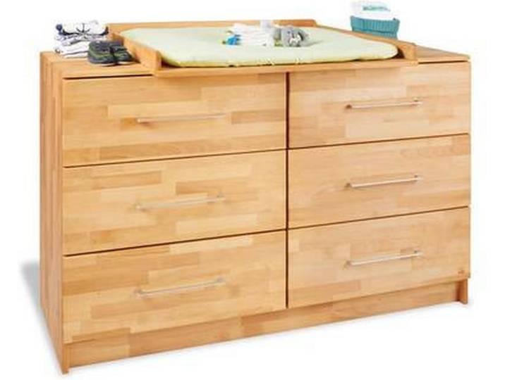 Pinolino Wickelkommode Pinolino Natura, Buche, Metall, Buche, massiv, 6 Schublade(n) Schubladen, 140x101x54-78 cm, Babymöbel, Wickelkommoden & Zubehör, Wickelkommoden