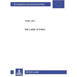 Der 'Letter of Intent', Fachbücher von Holger Jahn