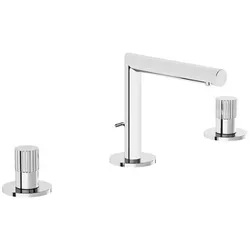 VitrA Origin Waschtisch-Zweigriffarmatur A42595 Ausladung 127mm, mit Ablaufgarnitur, Dreilochmontage, chrom